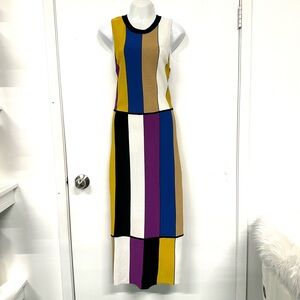 Rachel Roy NEW knit colourblock maxi dress Fits Small Avant Garde
